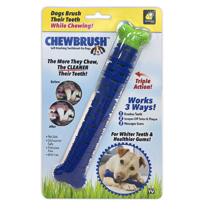 TELEBRANDS CORPORATION, BulbHead Chew Brush Blue Dog Self Brushing Toothbrush 1 pk