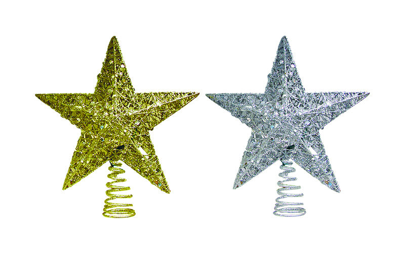 ACE TRADING - GRAND UNIVERSAL, Celebrations Assorted Sequin Finish Star Tree Topper