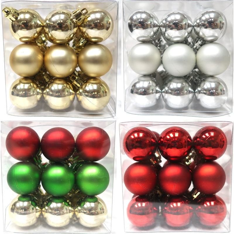 ACE TRADING -SUNNY, Celebrations Assorted Shiny and Matte  Indoor Christmas Decor (Pack of 24)