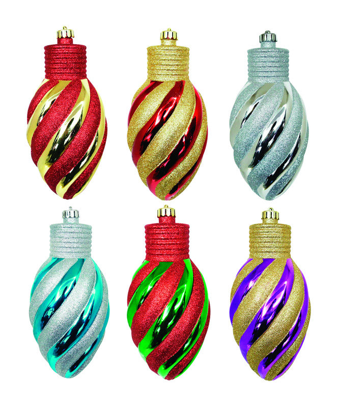 GREENFIELDS CHRISTMAS TREE MAN, Celebrations Ball Bulb Shaped Ornaments Assorted Shatterproof 6 pk (Pack of 30)