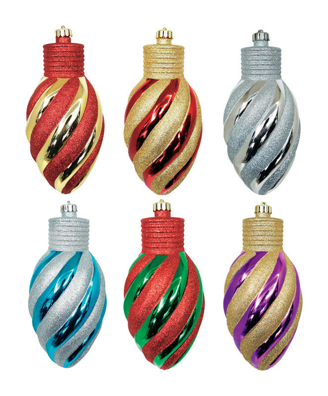 GREENFIELDS CHRISTMAS TREE MAN, Celebrations Ball Bulb Shaped Ornaments Assorted Shatterproof 6 pk (Pack of 30)