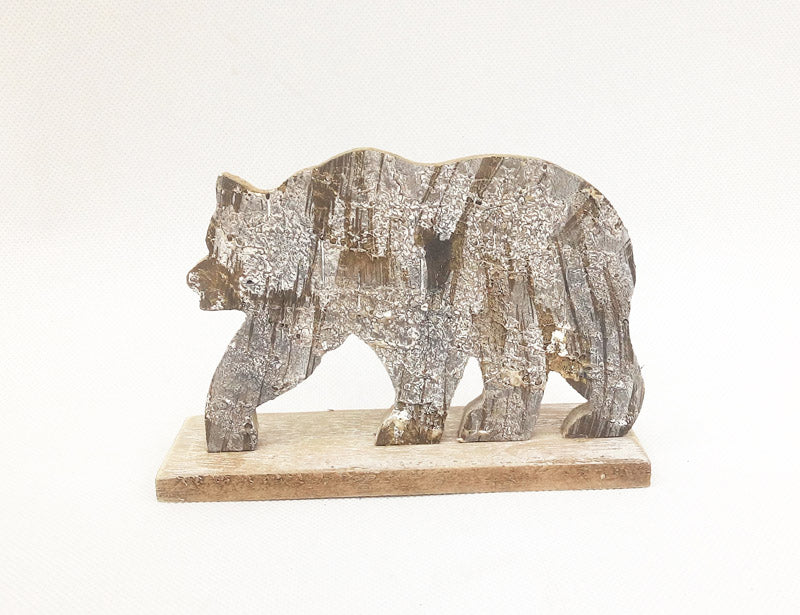 Celebrations, Celebrations  Bear  Tabletop Decoration  Brown/Gray  Wood  1 pk (Pack of 6)