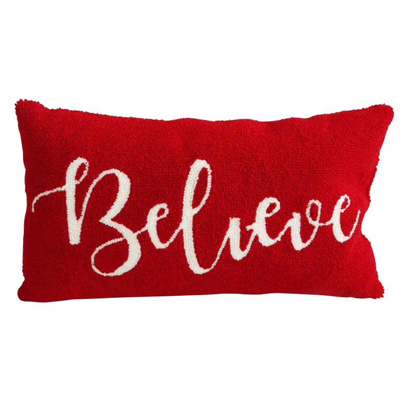 ACE TRADING - JETLINK 1, Celebrations Believe Pillow Christmas Decoration Red Polyblend 1 pk (Pack of 4)