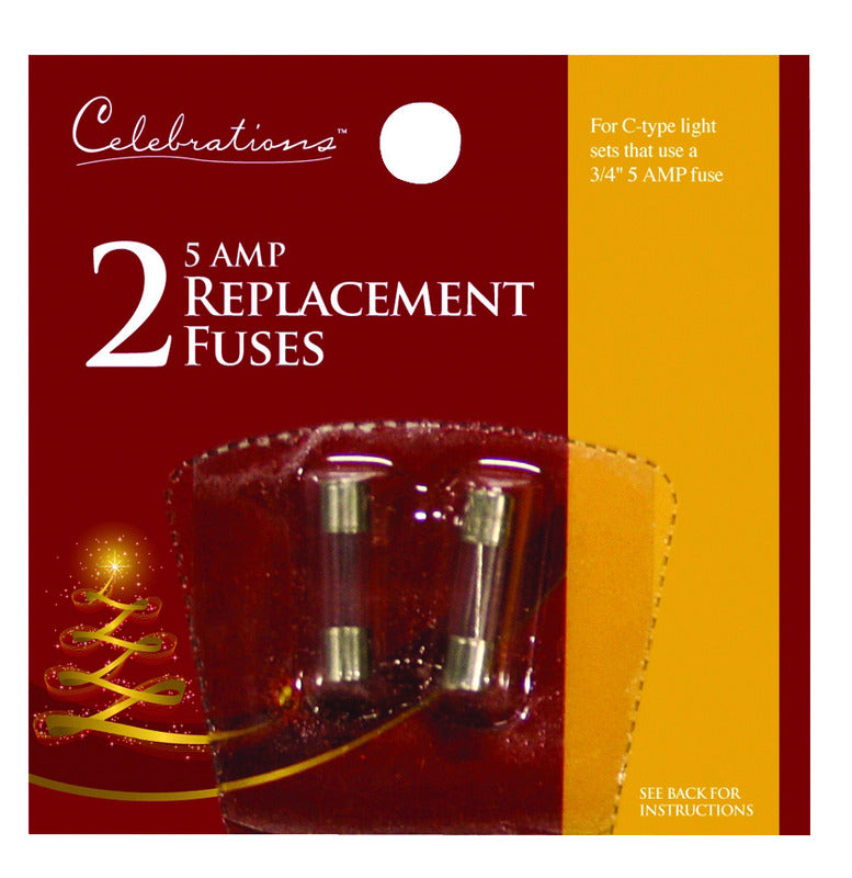 ACE TRADING - WEC, Celebrations C-Type Replacement Fuses Clear 2 lights (Pack of 25)