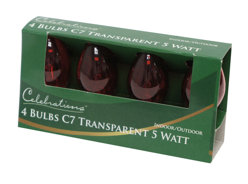 Celebrations, Celebrations C7 Replacement Bulbs 3 W Red (Pack of 10)