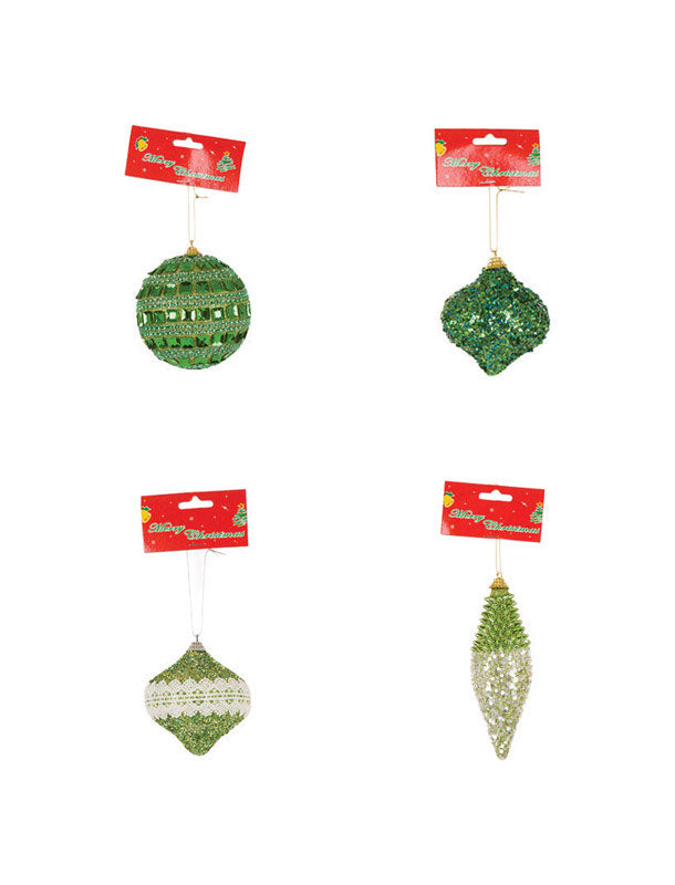 Celebrations, Celebrations  Christmas Ornament  White/Green  Foam/Plastic  1 pk (Pack of 24)