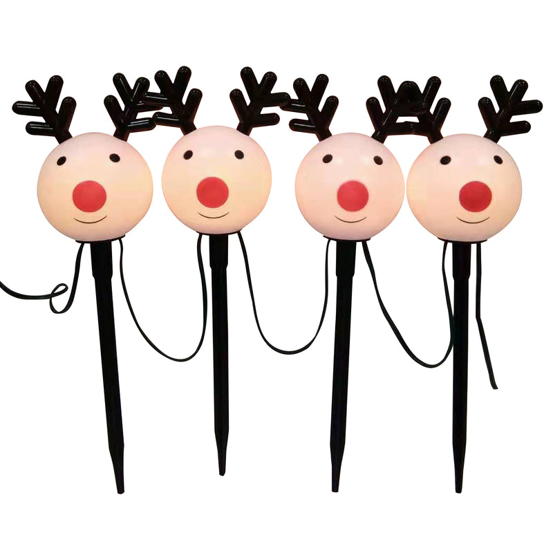 ACE TRADING-INLITEN 2, Celebrations Clear Blow Mold Reindeer Heads Incandescent Pathway Decor 24 H x 12 W in.