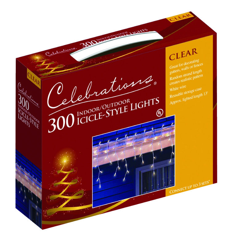 ACE TRADING - WEC, Celebrations Clear/Warm White Incandescent Mini Light Set 17 L ft. with 300 Bulbs