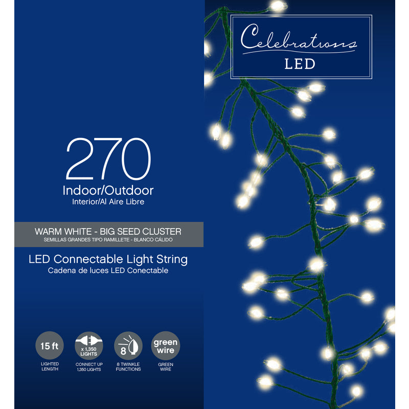 ACE TRADING-HBL GAN YAO, Celebrations Clear/Warm White Micro Dot & Fairy 15 L ft. LED String Christmas Light 15W