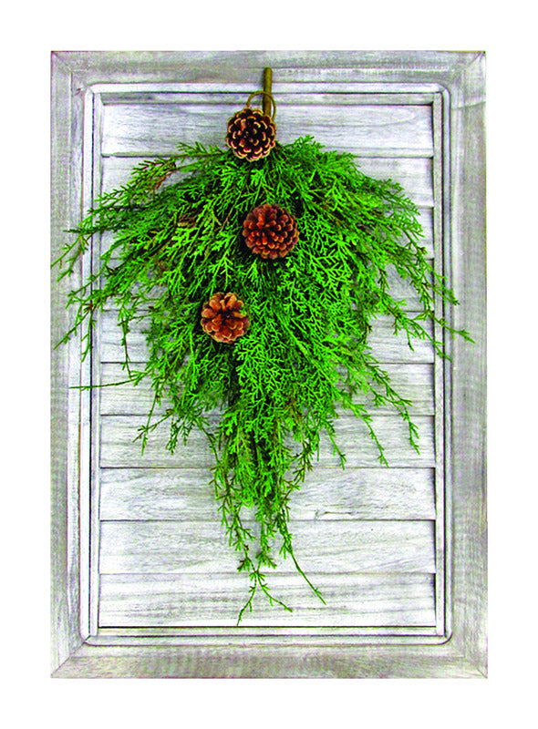 GREENFIELDS CHRISTMAS TREE MAN, Celebrations  Home  18 in. L Decorated Christmas Swag On Shutter (Pack of 3)