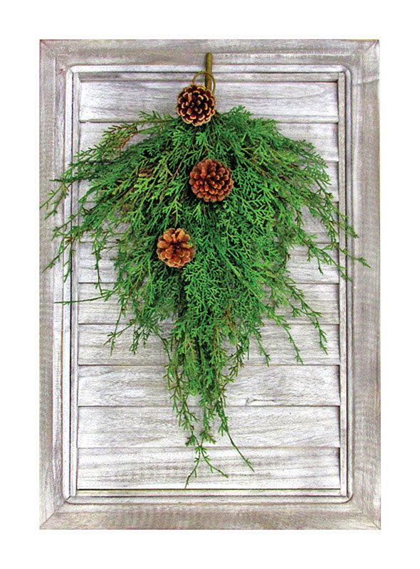 GREENFIELDS CHRISTMAS TREE MAN, Celebrations  Home  18 in. L Decorated Christmas Swag On Shutter (Pack of 3)