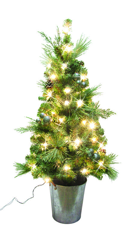 GREENFIELDS CHRISTMAS TREE MAN, Celebrations  Home  4 ft. PVC  Prelit 50 count Porch Tree