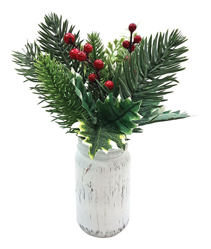 GREENFIELDS CHRISTMAS TREE MAN, Celebrations Home Green Christmas Arrangement 10 in. L (Pack of 6)