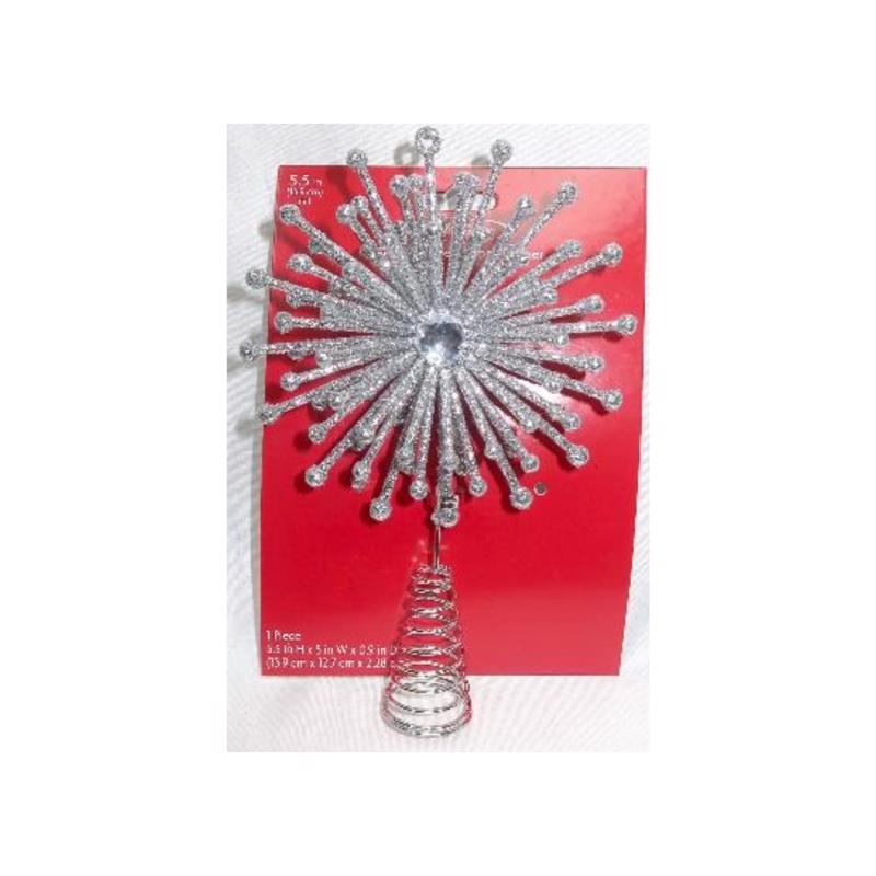 ACE TRADING -SUNNY, Celebrations Home Silver Glitter Snowflake Burst Indoor Christmas Decor 5.5 in.