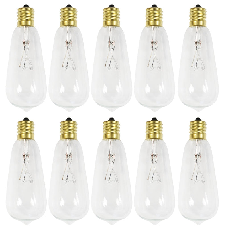 ACE TRADING-INLITEN 2, Celebrations Incandescent G40 Globe Clear/Warm White 10 ct Replacement Christmas Light Bulbs