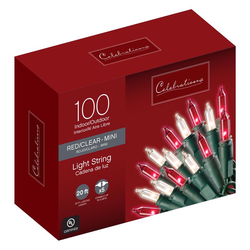 ACE TRADING - WEC, Celebrations Incandescent Mini Multicolored 100 ct String Christmas Lights 20 ft.