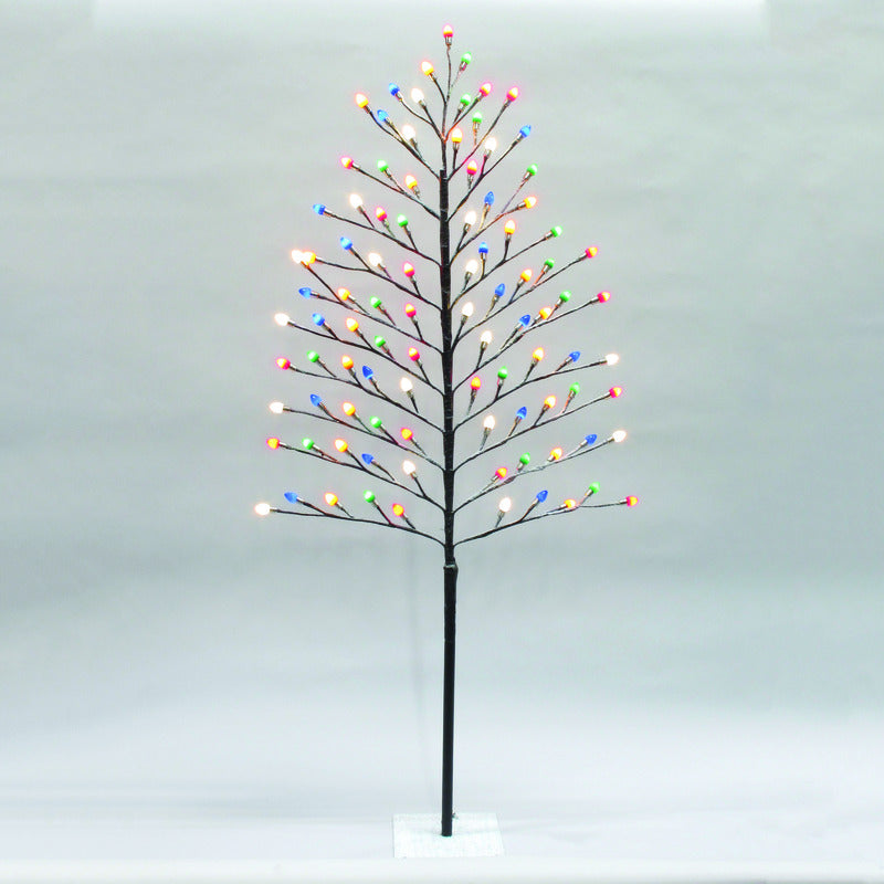 Inliten Llc, Celebrations Iron Multicolored 95-Bulb Plug-In Prelit LED Stick Tree 4 H ft.