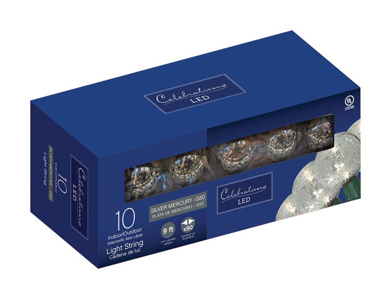 Inliten Llc, Celebrations  LED G50  Light Set  Crystal White  9  10 lights