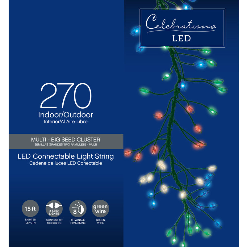 ACE TRADING-HBL GAN YAO, Celebrations LED Micro Dot/Fairy Multicolored 270 ct String Christmas Lights 15 ft.