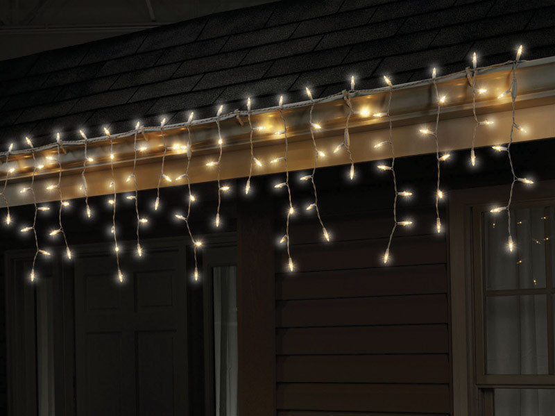 Celebrations, Celebrations LED Mini Warm White 100 ct Icicle Christmas Lights 5.67 ft.