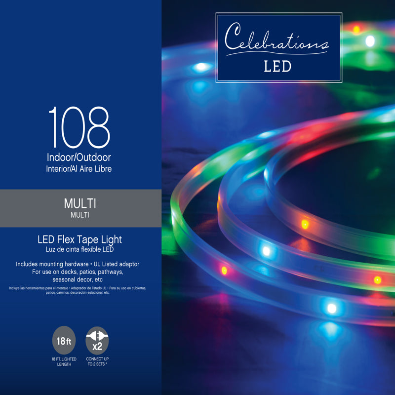 ACE TRADING - SI 11, Celebrations LED Multicolored 108 ct Rope Christmas Lights 18 ft.