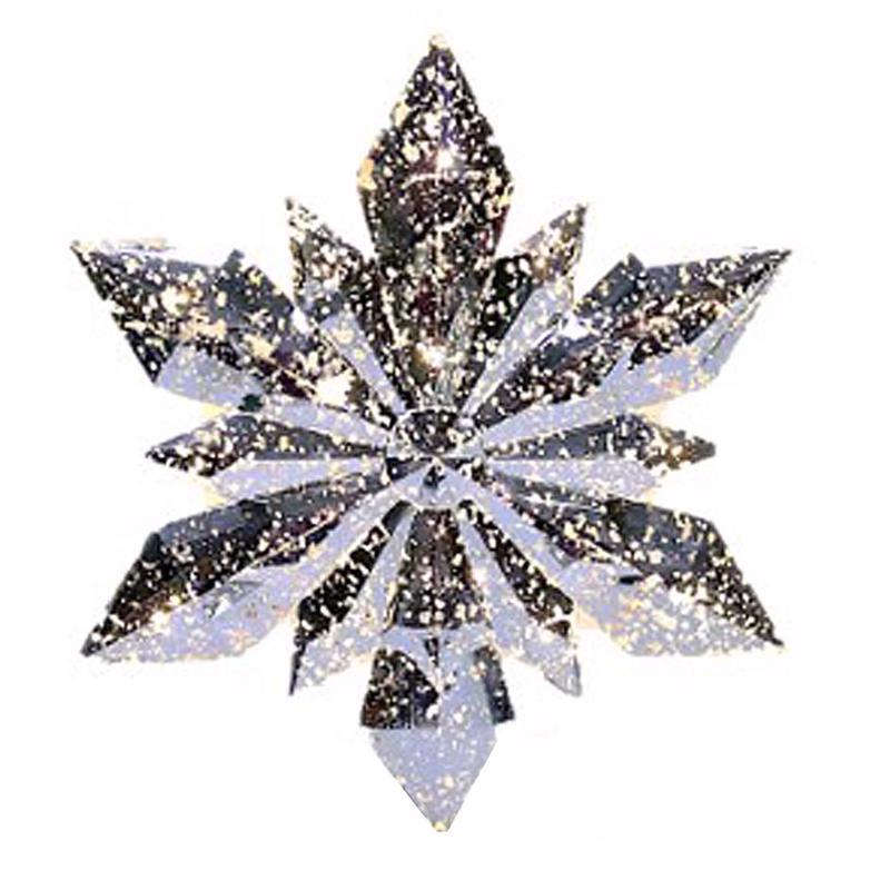 ACE TRADING-INLITEN 2, Celebrations LED Warm White Silver Diamond Tree Topper 12 in.