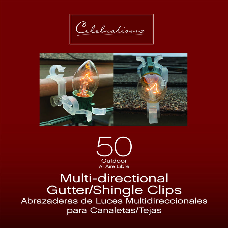 ACE TRADING - GTO LIGHTING HARDWARE, Celebrations Outdoor Light Clips 50 ct