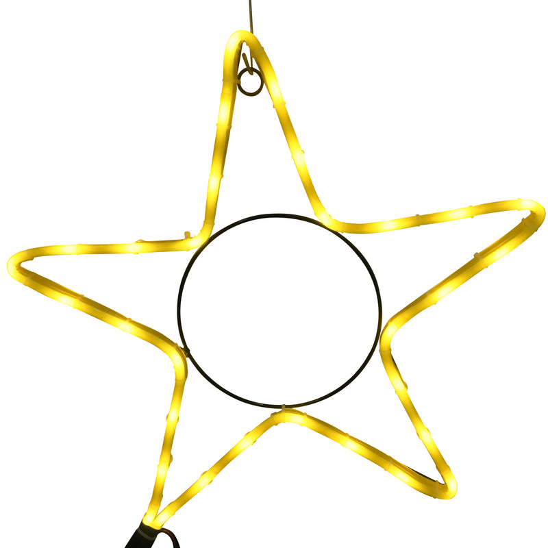 ACE TRADING-INLITEN 2, Celebrations Yellow Neon Chasing Lights Star Window Silhouette