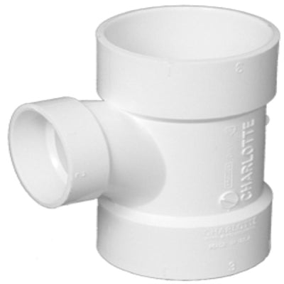 CHARLOTTE PIPE & FOUNDRY CO, Charlotte Pipe Schedule 40 2 in. Hub X 1-1/2 in. D Hub PVC Sanitary Tee 1 pk