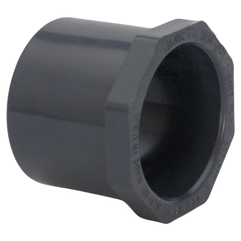 CHARLOTTE PIPE & FOUNDRY CO, Charlotte Pipe Schedule 80 1-1/4 in. Spigot X 3/4 in. D Slip PVC Reducer Bushing 1 pk