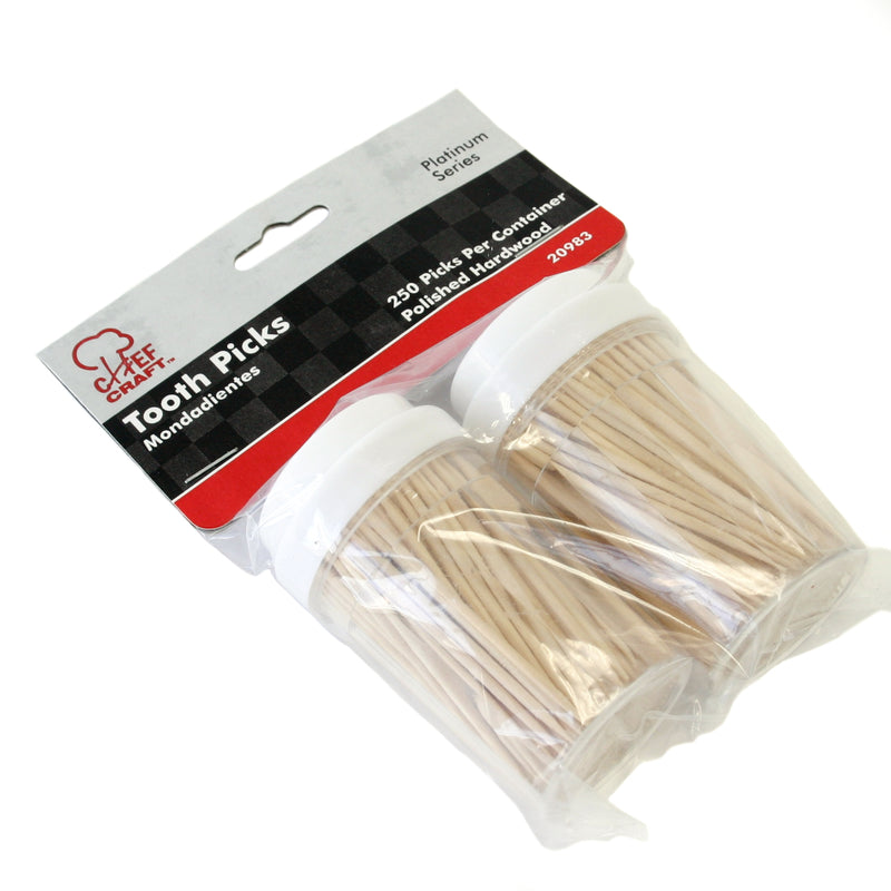 CHEF CRAFT CORPORATION, Chef Craft 5.5 in. W x 3-1/2 in. L Brown/Clear Plastic/Wood Toothpicks and Container (Pack of 3)