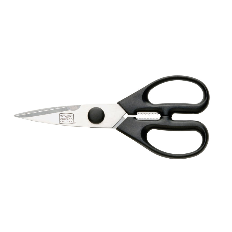 WORLD KITCHEN (CORNING REVERE), Chicago Cutlery Black/Silver Satin Stainless Steel Classic Kitchen Scissors with Plastic Handle