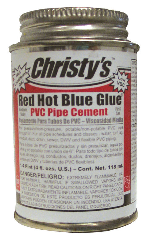 T CHRISTY ENTERPRISES INC, Christy's Red Hot Blue Glue Blue Cement For PVC 4 oz