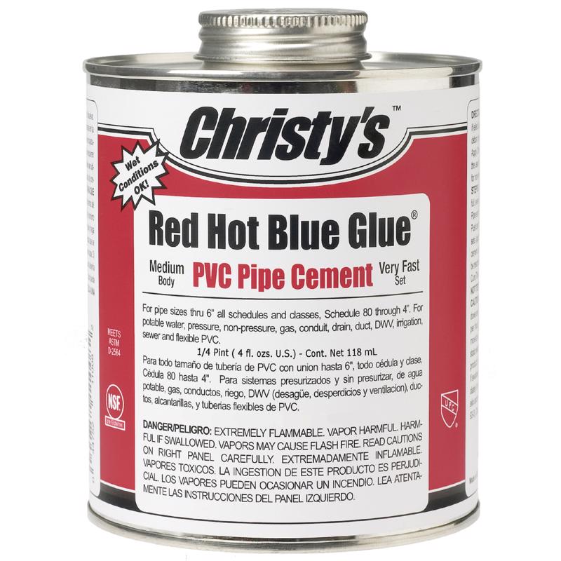 T CHRISTY ENTERPRISES INC, Christy's Red Hot Blue Glue Blue Cement For PVC 4 oz