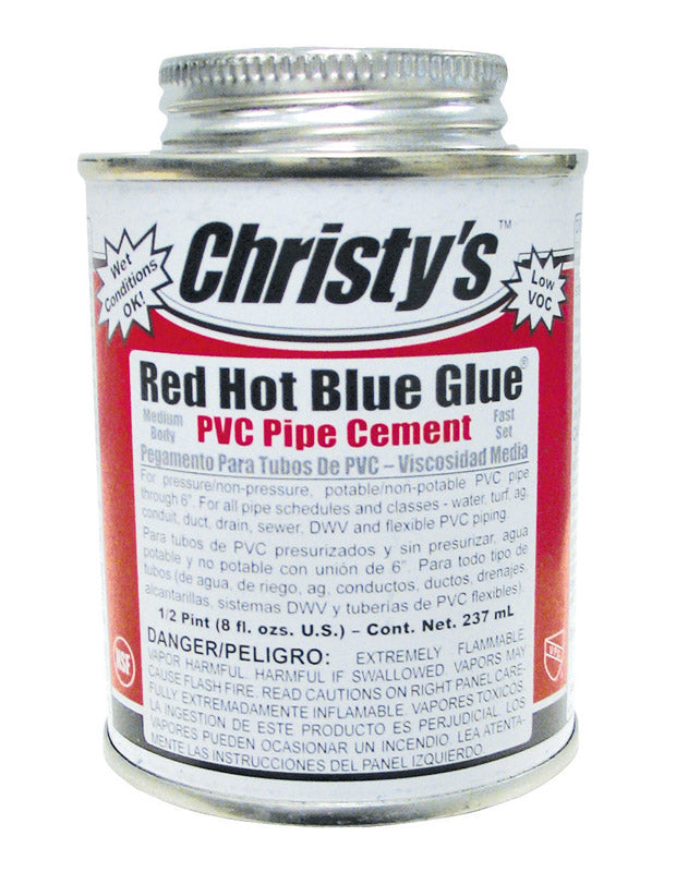 T CHRISTY ENTERPRISES INC, Christy's Red Hot Blue Glue Blue Cement For PVC 8 oz