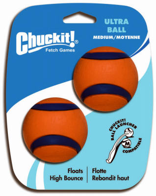 DOSKOCIL MANUFACTURING CO INC, Chuckit! Blue/Orange Rubber Fetch Ball Ultra Ball Medium 2 pk