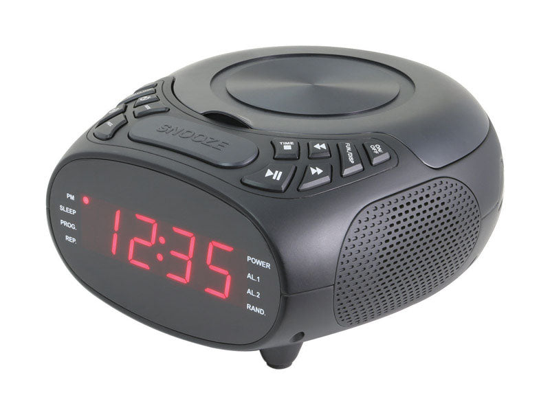 DPI INC, GPX  .9 in. Black  AM/FM Clock Radio with CD Player  Digital  Plug-In