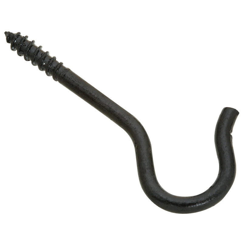 NATIONAL MFG SALES CO, National Hardware Black Steel 25 lbs. Capacity Ceiling Hook 0.16 Dia. x 2-1/2 L in.