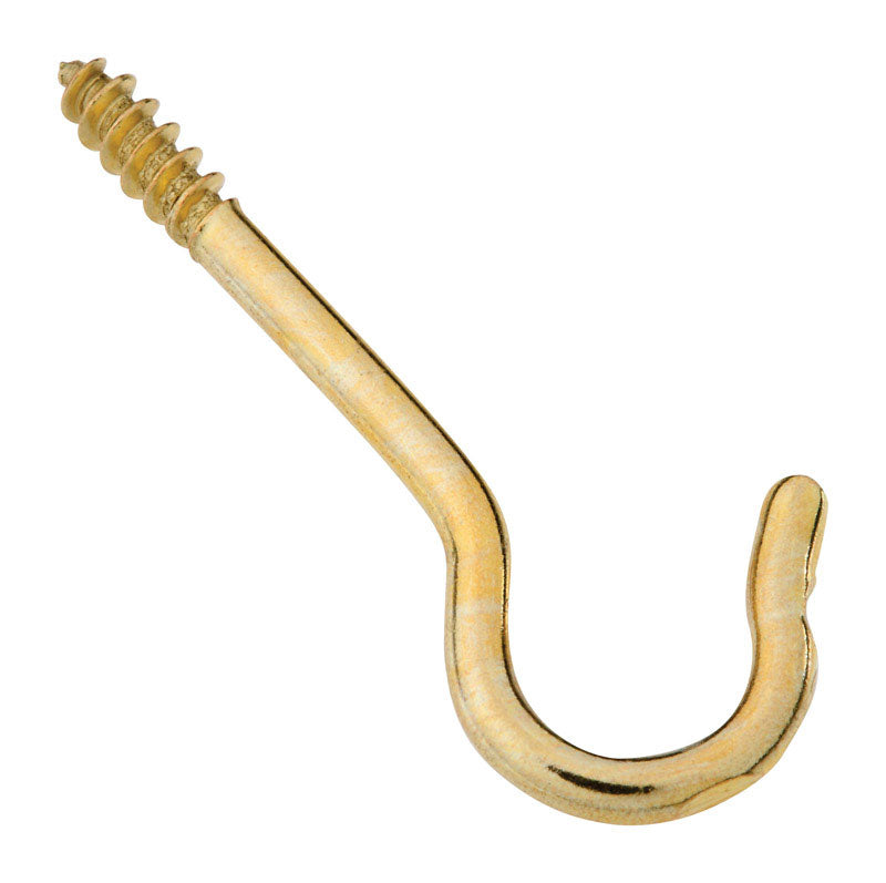 NATIONAL MFG SALES CO, National Hardware Gold Solid Brass 1-11/16 in. L Ceiling Hook 10 lb 6 pk