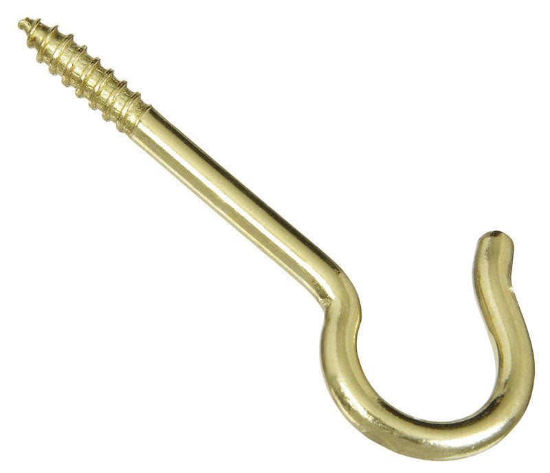 NATIONAL MFG SALES CO, National Hardware Gold Solid Brass 2-9/16 in. L Ceiling Hook 20 lb 3 pk