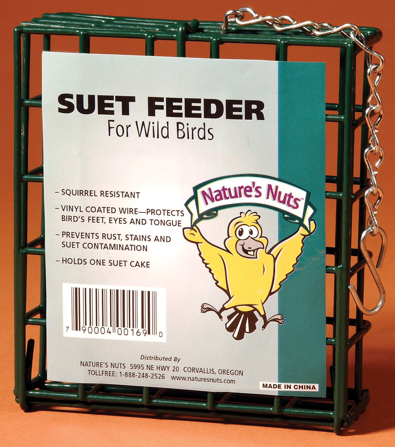 CHUCKANUT PRODUCTS INC, Nature's Nuts Wild Bird Coated Wire Suet Feeder 1 ports