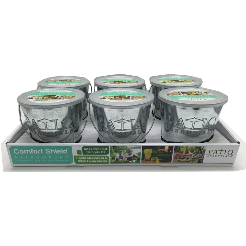 HOME ESSENTIALS BRANDS LLC, Patio Essentials Galvanized Citronella Candle For Mosquitoes/Other Flying Insects 17 oz. (Pack of 6)