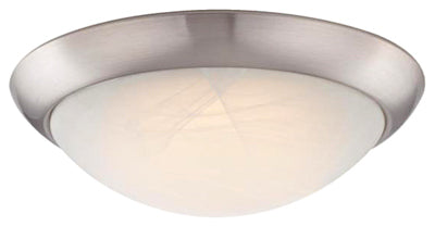 WESTINGHOUSE LIGHTING CO, Westinghouse 3.5 in. H X 11 in. W X 11 in. L Brushed Nickel White Ceiling Light